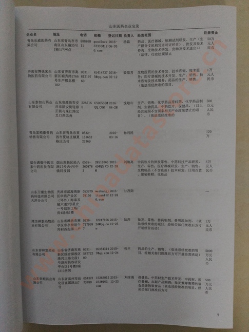 山東醫(yī)藥企業(yè)黃頁收錄了最新的山東醫(yī)藥企業(yè)名單，具有極高的營銷價值，實(shí)實(shí)在在提高銷售業(yè)績